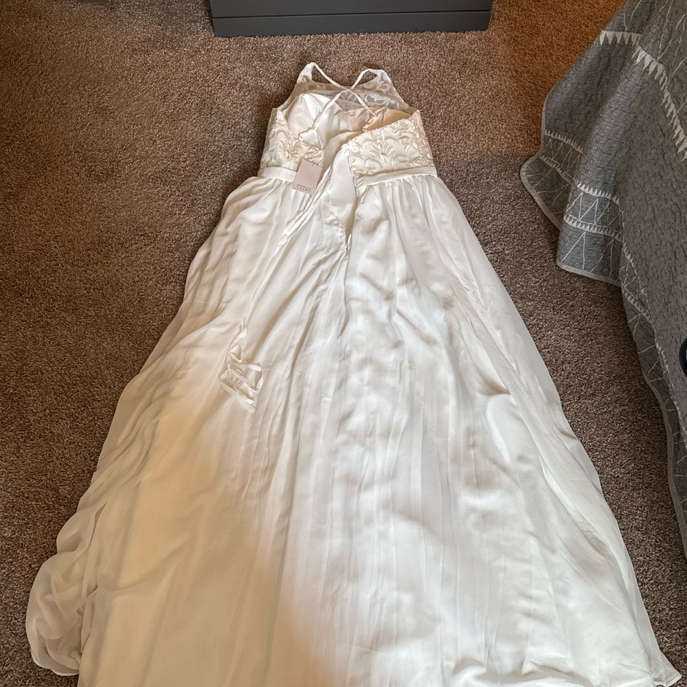 *Women's Thinyfull Ivory Lace Applique Halter Maxi Dress Size 14 NWOT - Picture 10 of 13